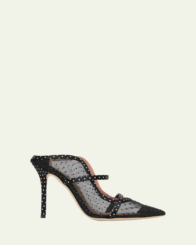 Maureen Polka Dot Double-Strap Mules